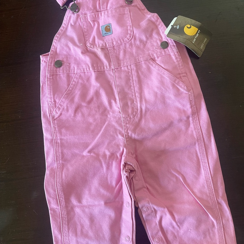 Carhartt Rose Bloom Pink Overalls size 12 months NWT